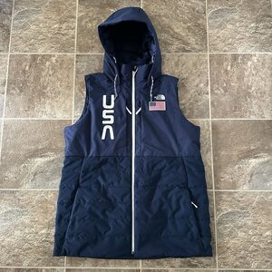 The North Face Vest Womens XL Navy 2018 USA Winter Olympics Ski Team Primaloft